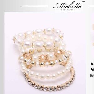 5 piece pearl bracelet set